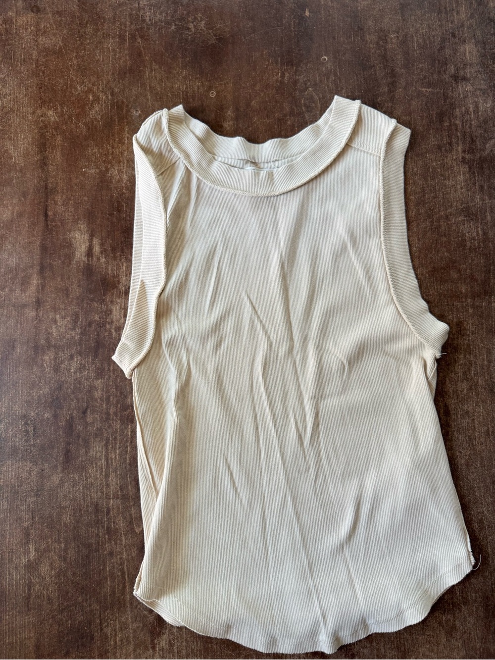 We The Free Ribbed Crewneck Tank - Ivory/Cream
